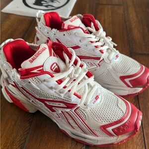 Balenciaga Red and White Sneakers